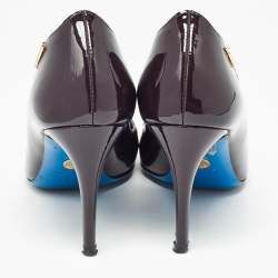 Pre Owned Loriblu Dark Brown Patent Leather Pointed Toe Pumps Size 35