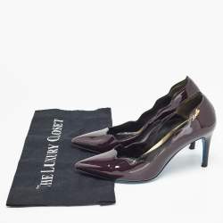 Pre Owned Loriblu Dark Brown Patent Leather Pointed Toe Pumps Size 35