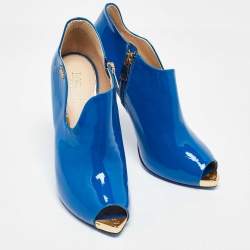 Loriblu Blue Patent Leather Peep Toe Pumps 39