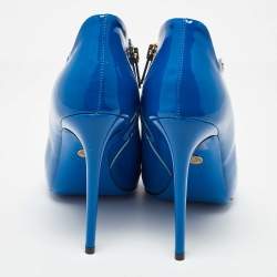 Loriblu Blue Patent Leather Peep Toe Pumps 39