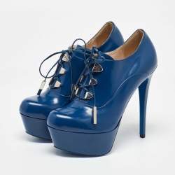 Loriblu Blue Patent Leather Booties Size 37