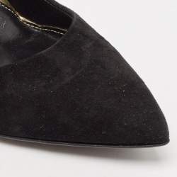 Loriblu Black/Burgundy Suede Embellished Peep Toe Pumps Size 35