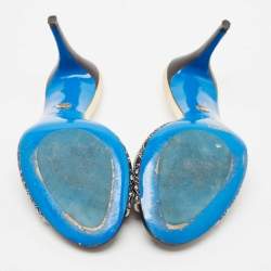 مملوكة مسبقًا Loriblu Black/White Cut Out Leather Slide Sandals Size 39