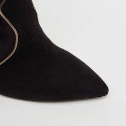 Loriblu Purple/Black Calf Hair and Suede Ankle Length Boots Size 41