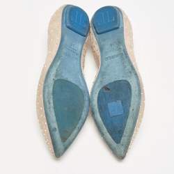 Loriblu Beige Suede Crystal Embellished Ballet Flats Size 36