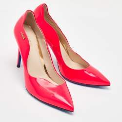 Loriblu Neon Pink Patent Leather Pointed Toe Pumps Size 39