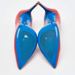 Loriblu Red Perforated Patent Leather Pointed Toe Pumps Size 38