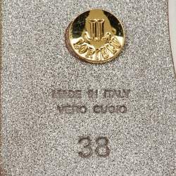 Pre Owned Loriblu White Satin Crystal Embellished Heel Ankle Strap Sandals Size 38