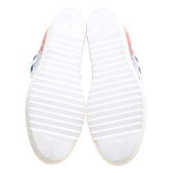 Pre Owned Loriblu White Painted Leather Wedge Sneakers Size 40