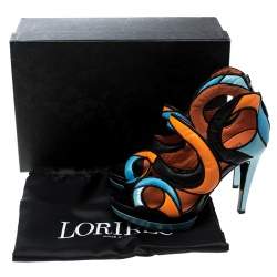 Loriblu Multicolor Cut Out Leather Platform Sandals Size 36
