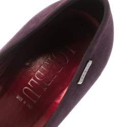 Pre Owned Loriblu Burgundy Suede Platform Pumps Size 37.5