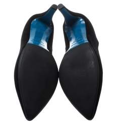 Pre Owned Loriblu Black Suede Embellished Detail Pumps Size 37