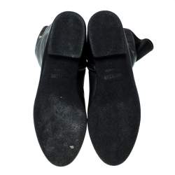 Pre Owned Loriblu Black Leather Knee Length Boots Size 40