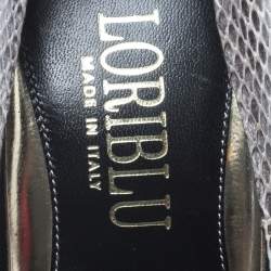 Loriblu Grey/White Python Pointed Toe Pumps Size 38.5