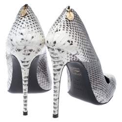 Loriblu Grey/White Python Pointed Toe Pumps Size 38.5