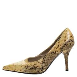 Loriblu Yellow Python Pointed Toe Pumps Size 39