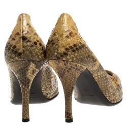 Loriblu Yellow Python Pointed Toe Pumps Size 39