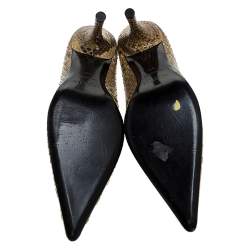 Loriblu Yellow Python Pointed Toe Pumps Size 39