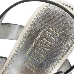 Pre Owned Loriblu Multicolor Suede Spike And Chain Embellished Platform Sandals Size 37.5