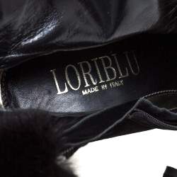 Loriblu Black Suede and Fur Boots Size 37