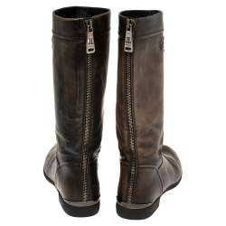 Loriblu Brown Leather Knee Length Boots Size 37