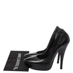 Loriblu Black Leather Platform Pumps Size 39