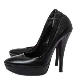 Loriblu Black Leather Platform Pumps Size 39