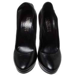 Loriblu Black Leather Platform Pumps Size 39