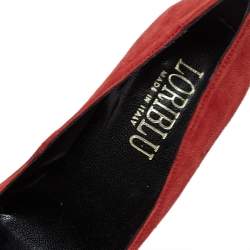 Loriblu Red Suede Crystal Embellished Platform Pumps Size 36