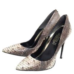 Loriblu Brown /White Python Leather Slip On Pumps Size 39