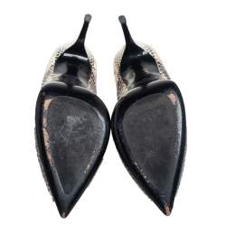 Loriblu Brown /White Python Leather Slip On Pumps Size 39