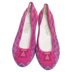 Loriblu Pink Suede Embellished Ballet Flats Size 38