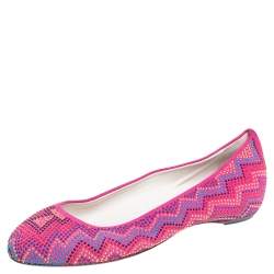 Loriblu Pink Suede Embellished Ballet Flats Size 38