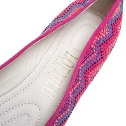 Loriblu Pink Suede Embellished Ballet Flats Size 38