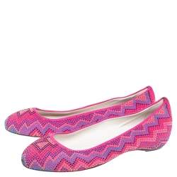 Loriblu Pink Suede Embellished Ballet Flats Size 38