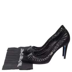 Loriblu Black Suede Crystal Embellished Pumps Size 39
