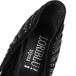 Loriblu Black Suede Crystal Embellished Pumps Size 39