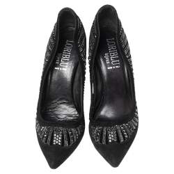 Loriblu Black Suede Crystal Embellished Pumps Size 39