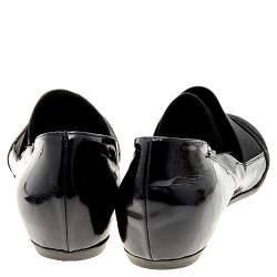 Loriblu Black Suede And Patent Leather Slip On Loafers Size 38