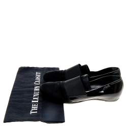 Loriblu Black Suede And Patent Leather Slip On Loafers Size 38