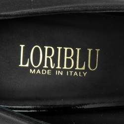 Loriblu Black Canvas Embellished Pointed Toe Pumps Size 41