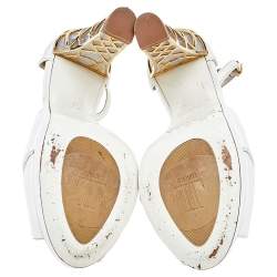 Loriblu White Patent Leather Ankle Strap Sandals Size 37