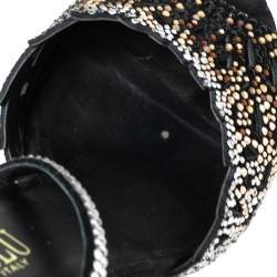 Loriblu Black Suede Crystal Embellished Ankle Strap Sandals Size 38