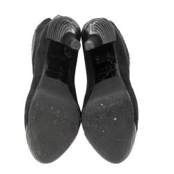 Loriblu Black Suede and Leather Ankle Boots Size 37