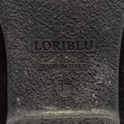 Pre Owned Loriblu Black Suede And Fur Knee Length Boots Size 37