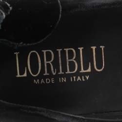 Loriblu Black Velvet Flower Applique Pumps Size 40