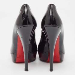 Loriblu Black/Burgundy Ombre Patent Leather Platform Pumps Size 39