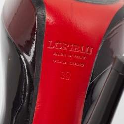 Loriblu Black/Burgundy Ombre Patent Leather Platform Pumps Size 39