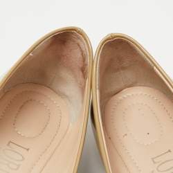 Loriblu Beige Patent Leather Bow Pin Ballet Flats Size 39