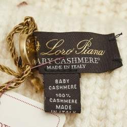 Loro Piana Cream Cashmere Rib Knit Beanie